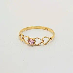 Cincin Emas Muda Love Double Pink 1/2 Gram