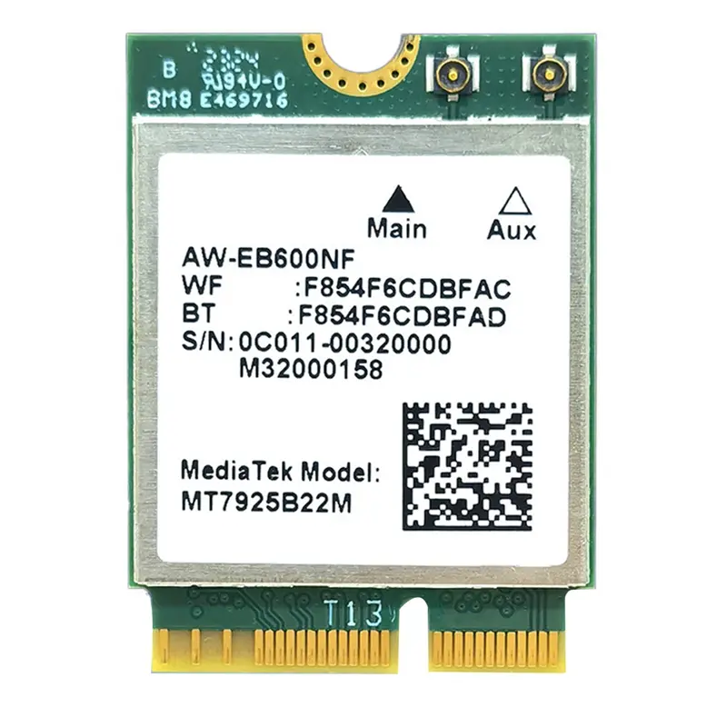 Bộ điều hợp thẻ WiFi MT7925 WIFI 7, 5400Mbps, M.2, Triple Band, 2.4G / 5G / 6G, Bluetooth 5.3, cho Win10 / Win11 Linux 5