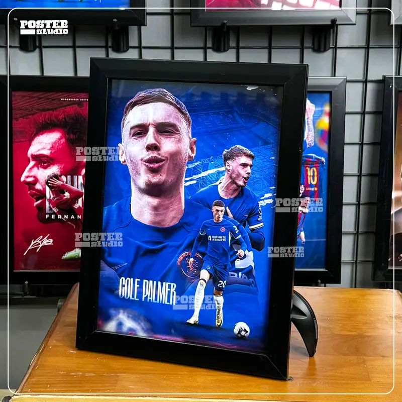 Khung ảnh poster COLE PALMER CHELSEA gồm 2 kích thước để bàn A5 (18cm x 24cm), treo tường A4 (24cm x 35cm) Decor Đồng 4