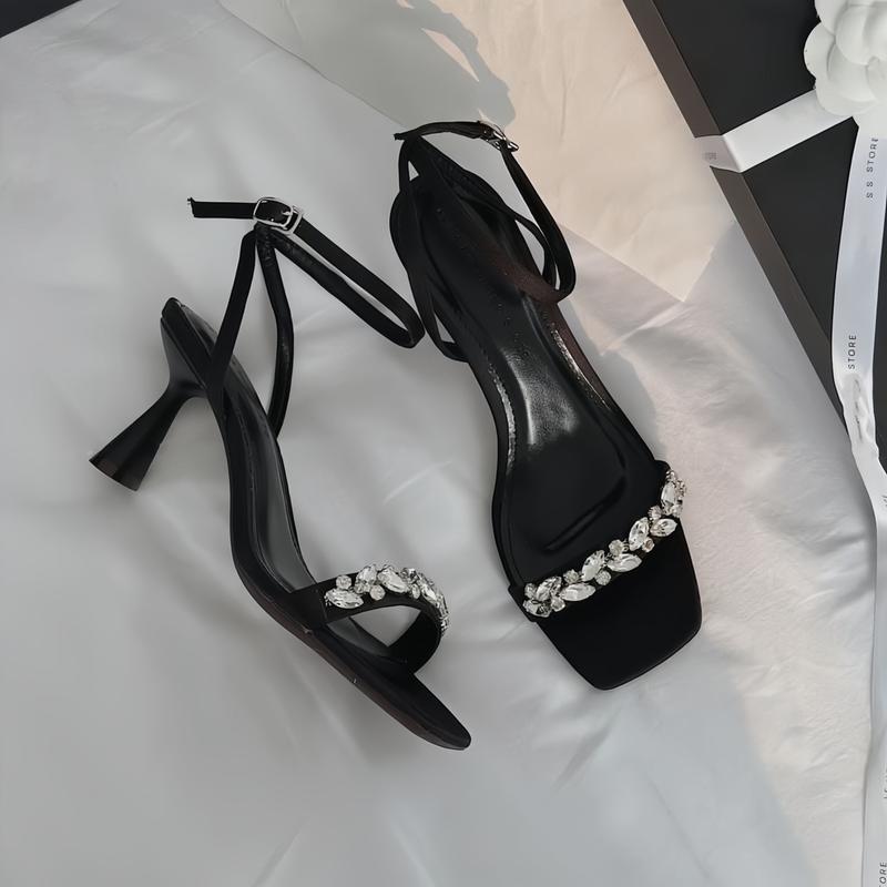 Giày Cao Gót Sandal Quai hậu khóa gài - Giày Bánh Bèo mã Sandal Đá Khâu cao 5 phân và 7 phân Nữ DéP Shoes giay 7cm