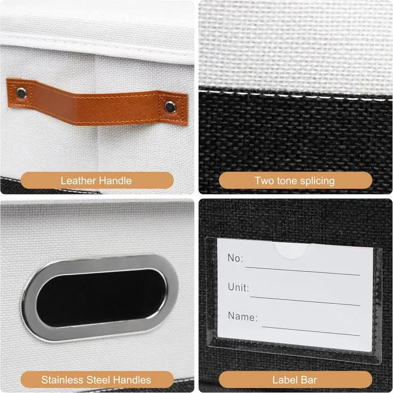 Foldable Storage Box with Lid, 2 Counts Multi-functional Clothes Storage Box with Handle, Home Organizer for Closet, Living Room and Bedroom 2