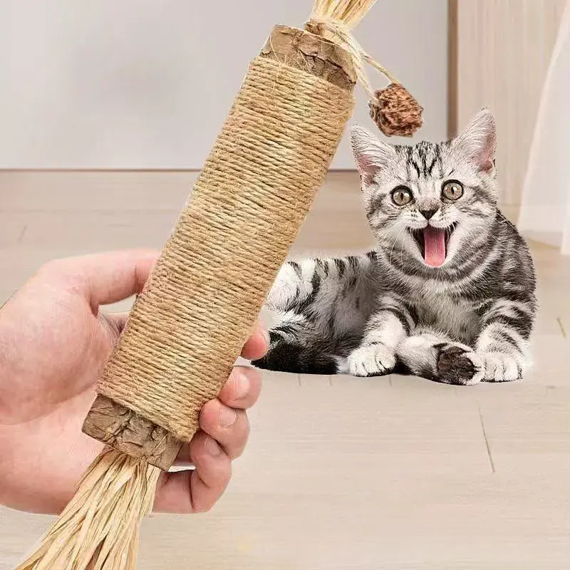 Mainan Kucing, dengan Rumput Raffia dan Tongkat Tumbuh Gigi Polygonum, Balsem Deworming, Sesuai untuk Anak Kucing dan Kucing Dewasa, Hiburan Sendiri, Mengunyah, Membersihkan Gigi, Menanggalkan Tartar cat  water  fountains dog  whistles