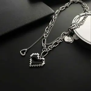 U Custom - Kalung Rantai Love 2 Layer Kalung Fashion Wanita Cantik