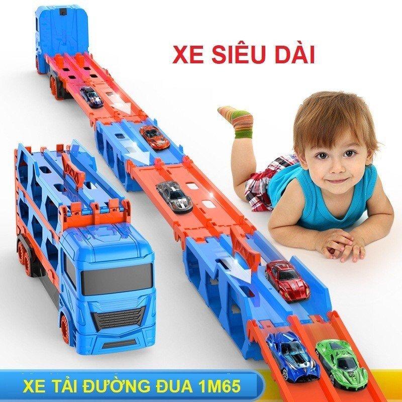 Xe tải 3 tầng kéo dài 1m6 kèm 6 xe cho bé Đồ Chơi Xe