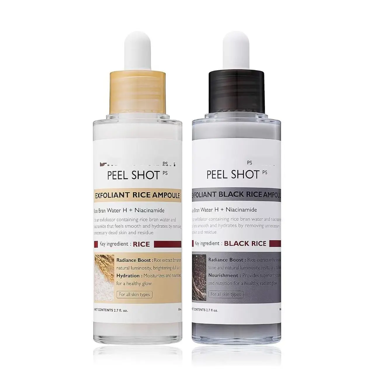 Peel Shot White Rice and Black Rice Peeling Combo Set