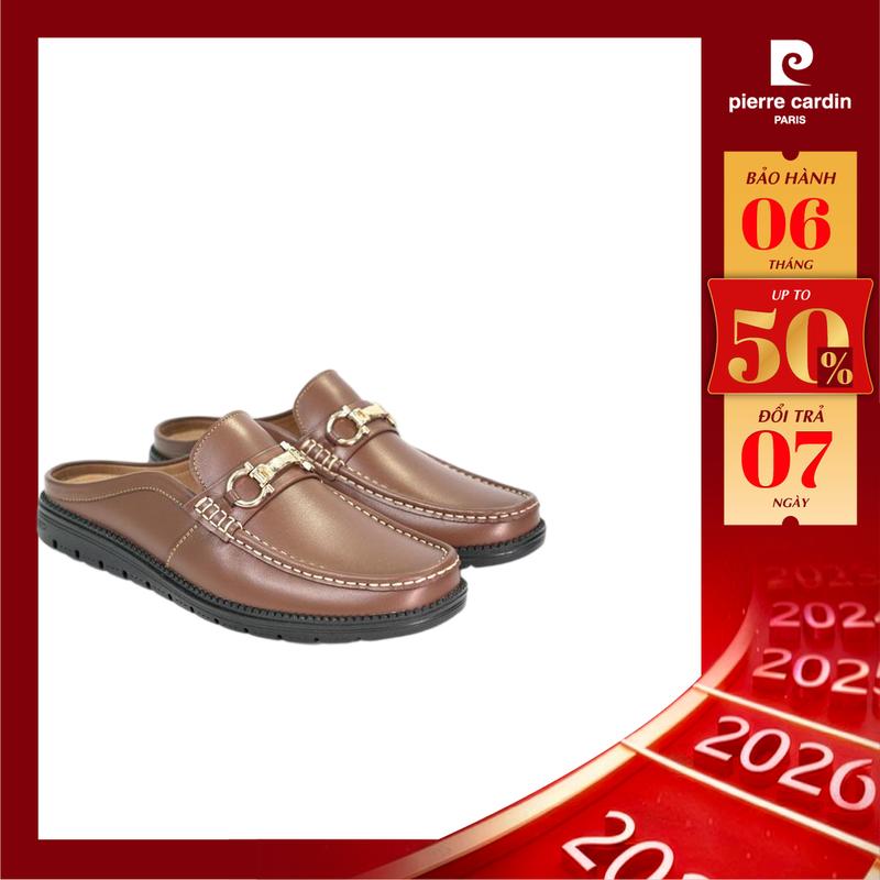Pierre Cardin Giày Sapo Sục Hở Gót Nam PCMFWL 816 Da Bò Thật Sang Trọng Khóa Kim Loại Tinh Xảo Đế Cao Su Nguyên Khối