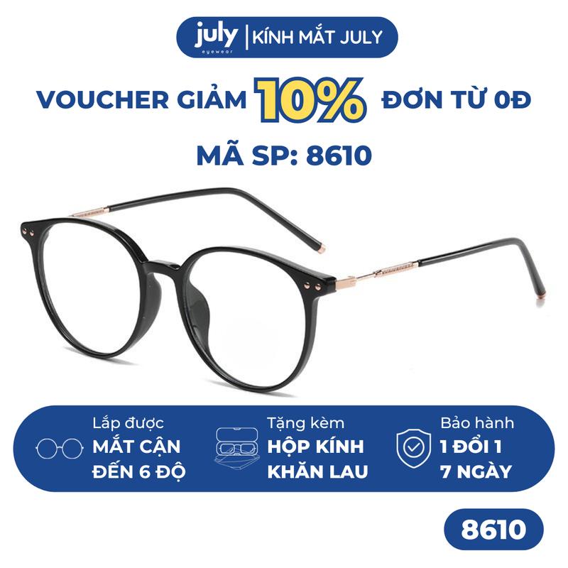 Gọng kính cận nữ mắt tròn kim loại bọc nhựa phong cách Hàn Quốc dễ đeo hợp với nhiều dáng mặt 8610 Women Kính Mắt trắng Hat Móc Khoá oval Tết Voi kính  tròn bầu dục