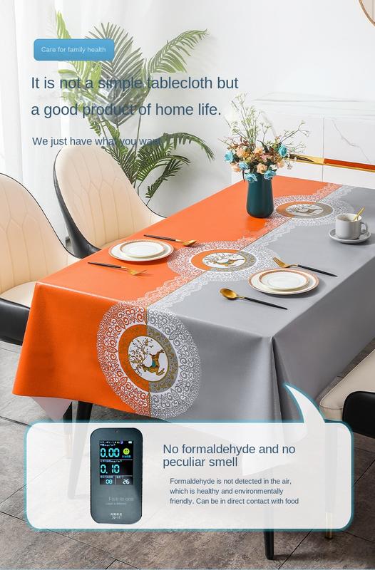 Product Introduction of Light luxury tablecloth, waterproof, oil-proof, anti-scalding PVC tablecloth, ins style coffee table cloth, a deer accompanying table mat 6