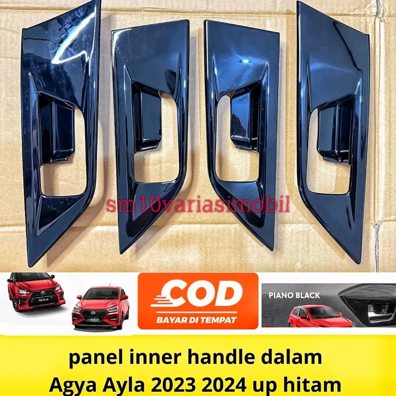 panel inner handle dalam Agya Ayla 2023 2024 2025 Hitam wood carbon 3