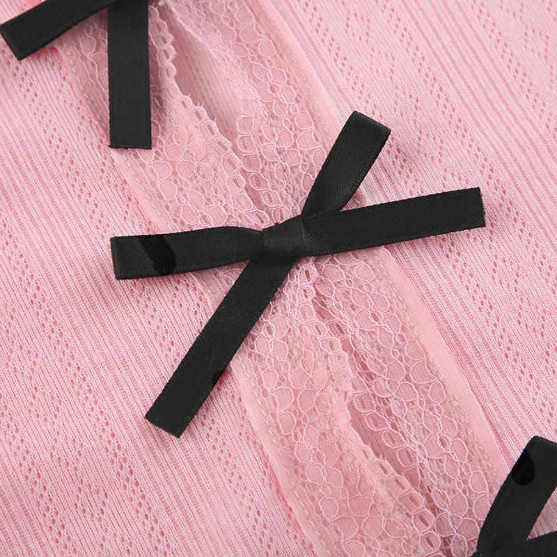 Product Introduction of Women Long Sleeve Crop Tops Cutouts Bows Shirt Casual Pullovers for Club Streetwear Aesthetic Grunge Clothes 9