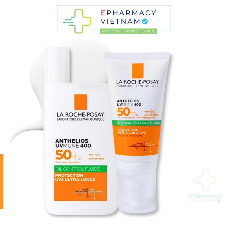 [CHÍNH HÃNG] Kem Chống Nắng LA ROCHE-POSAY Anthelios UVMUNE 400 Oil Control Fluid & Oil Control Gel-Cream Cho Da Dầu Mụn