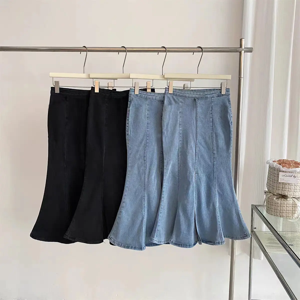 【Fashion.Jeans】rok duyung rok jeans panjang rok span hitam rok fishtail belah samping midi skirt rok a line rok korean style highwaist rok denim fashion wanita rokmidi serutsamping androk jeans rokjeanswanita cream celana cargo