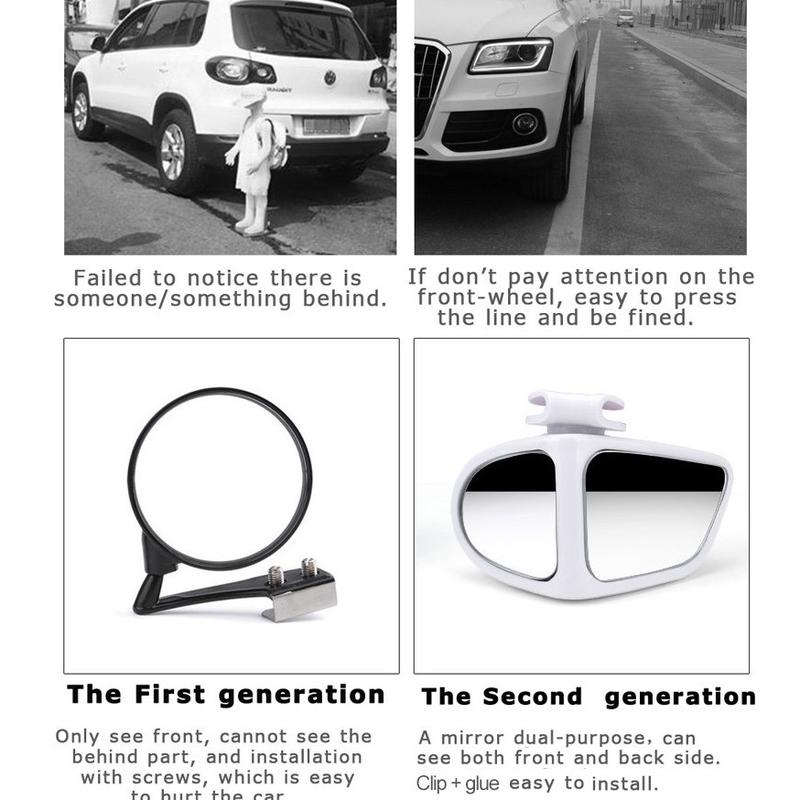 【24-hour shipping+free shipping+COD】360 Degree HD Car Blind Spot Mirror Rotatable Adjustable 2 Side Wide Angle Exterior Automobile Rear View Mirror Parking Mirror 9