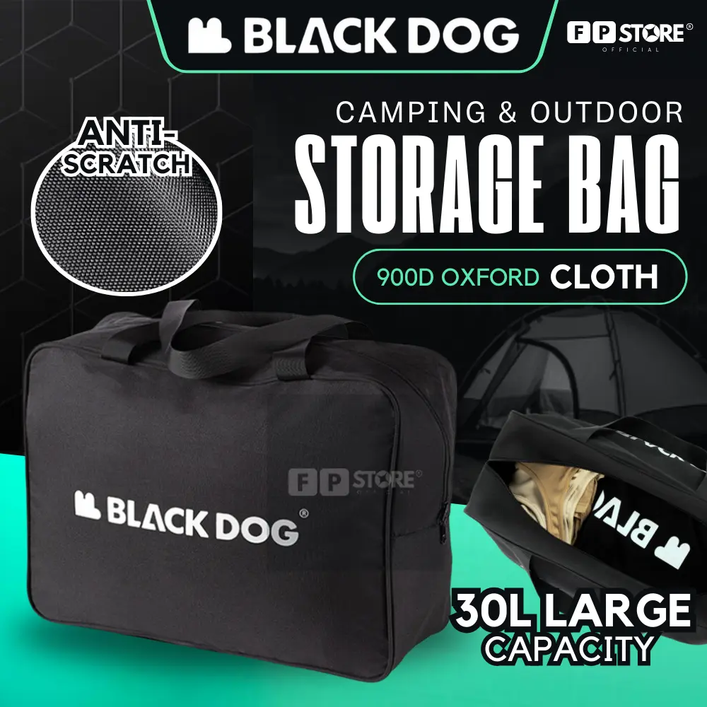 [ READY STOCK COD ] BLACKDOG Bag 30L Outdoor Camping Storage Bag with Large Capacity handcarry Beg Khemah Picnic Backpack Beg Simpanan Kem Perkhemahan Luar Ruangan Blackdog 30L dengan Kapasiti Besar