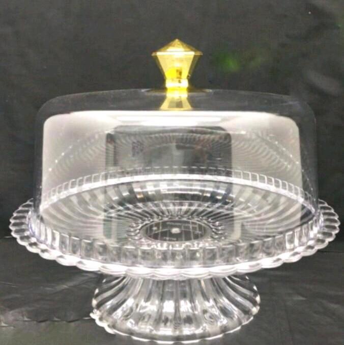 Jual Murah Tempat Kue Bulat Cantik Golden Lemon Acrylic Plastik Kitchenware 0