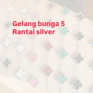Gelang Bunga 5 Rantai Silver