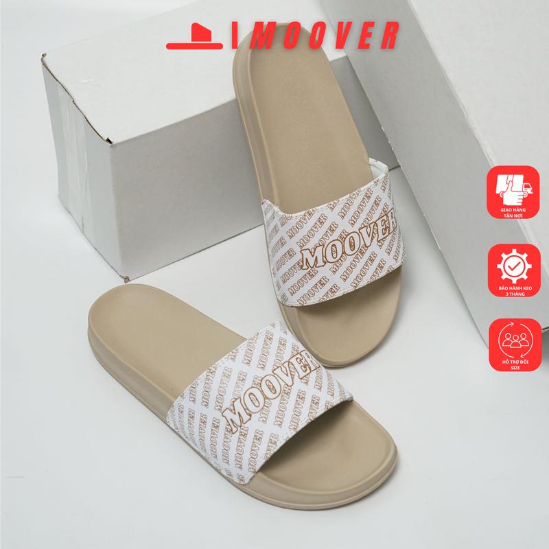 Dép quai ngang  Unisex Slipper Cá Tính MOOVER CHỮ MONO Mùa hè Nam Cao Su Đế Bằng DéP vừa szie 37 dép lê