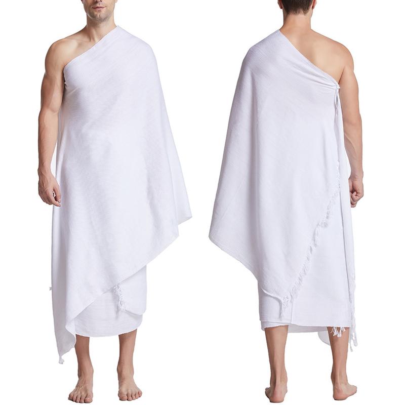 Mens Ihram Towel Hajj & Umrah White New Terry Saudi Desert Dress 4