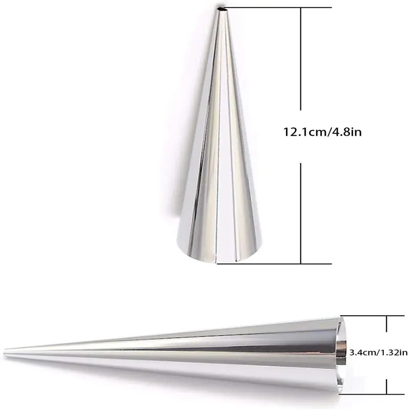 Home Accessories Stainless Steel Cream Horn Mold, 5pcs Kitchen Accessories Pastry Cone Shape Non-stick Cream Mould, Household Kitchen Products Croissant Mold 1