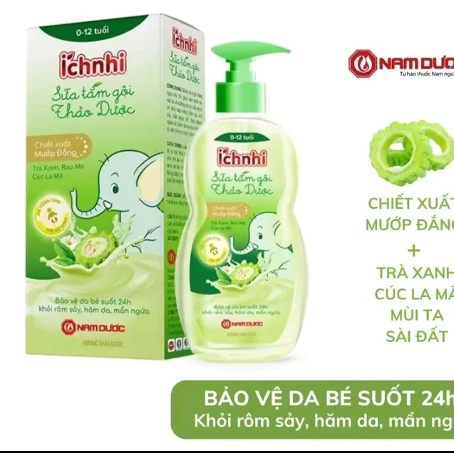 Sữa Tắm Gội Thảo Dược Ích Nhi Cho Trẻ Từ 0-12 Tháng