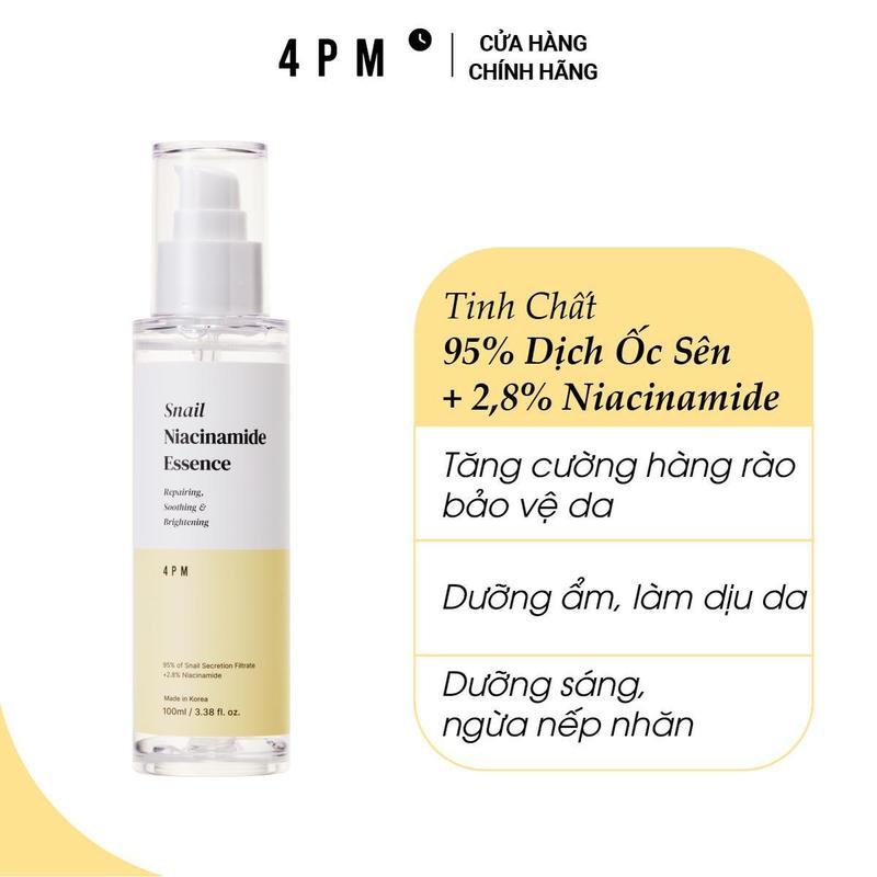 Tinh Chất Phục Hồi Và Làm Dịu Da Chiết Xuất 95% Dịch Tiết Ốc Sên + 2,8% Niacinamide 4PM Snail Niacinamide Essence 100ml
