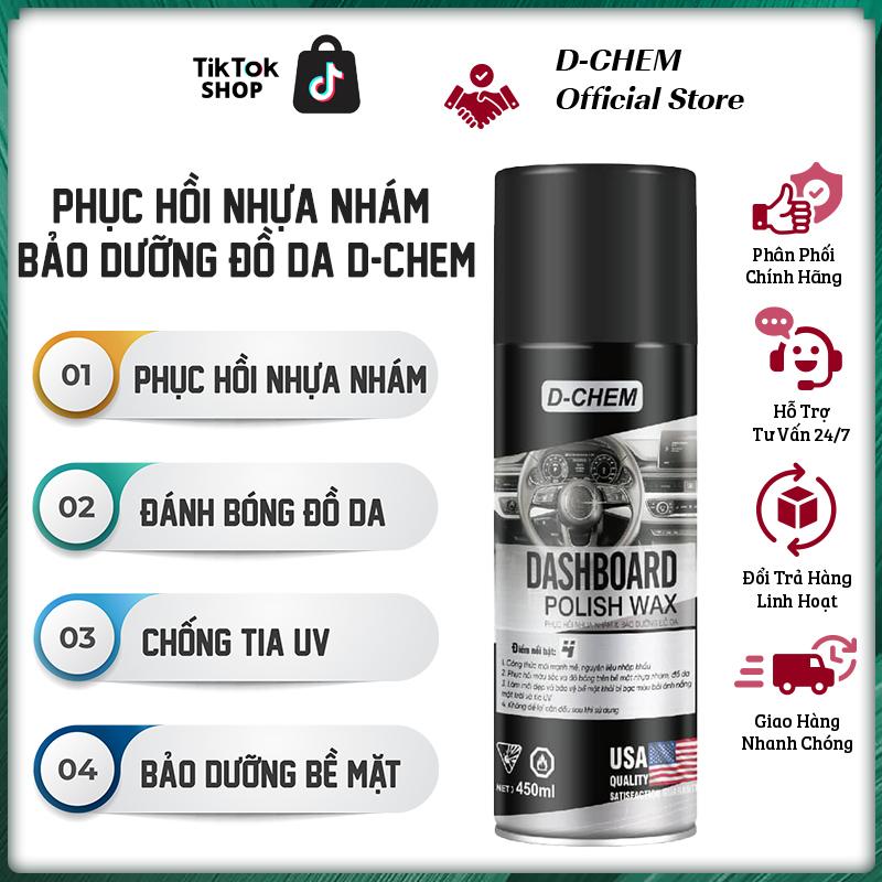 Chai Xịt Phục Hồi Nhựa Nhám D-Chem 450ml-380g Chính Hãng Dưỡng Đánh Bóng Nhựa Nhám Ô Tô Xe Máy