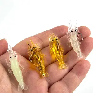 UMPAN PANCING UDANG KARET SOFT LURE 4CM & 8CM PLUS KAIL SIAP PAKAI BERCAHAYA