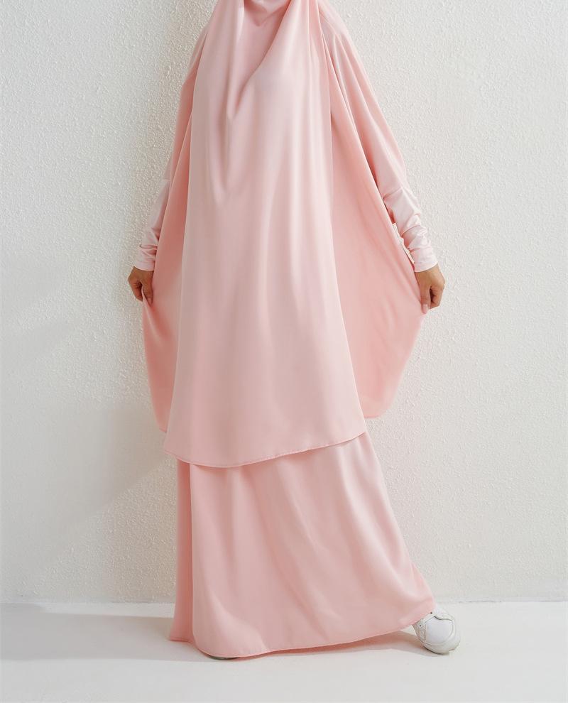 Product Introduction of Two-Piece High-Quality Large Size Clothing, Women's Clothing, Clothing Apparel, Solid Color Long Sleeve Skirt Long Robe 25