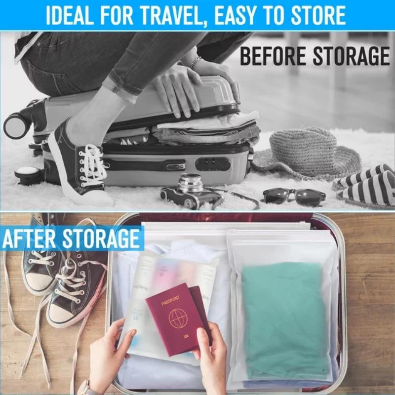 Zipper Lock Pouch For Clothes Baby Plastic Bag Travel Organizer 5
