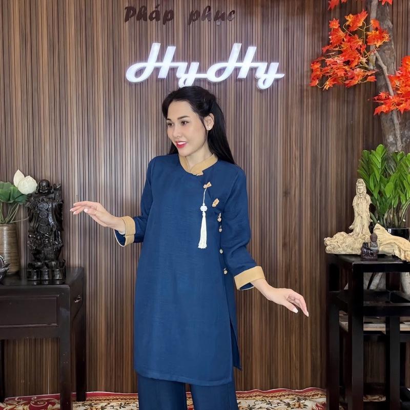 Tâm Giao - Bộ Pháp Phục Lễ Chùa Nữ Bigsize Cổ Tàu Thanh Lịch Trang Nhã-HyHy 5