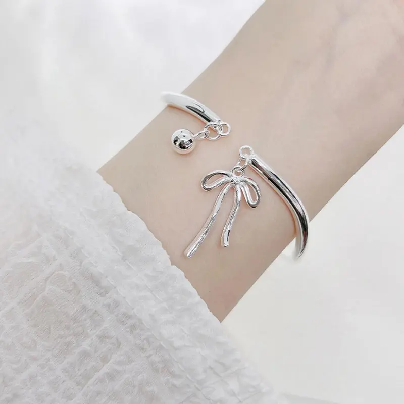 Vòng Tay Nơ Hợp Kim, Nữ Thanh Lịch, Vòng Tay, Vòng Tay Lắc Tay, Có Chuông, 1 Cái, H9B6 4