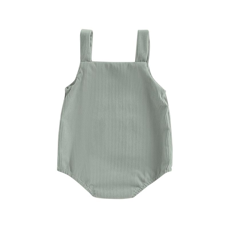 Product Introduction of Baby Boy Corduroy Romper Letter Embroidery Sleeves Square Neck Overalls Jumpsuit for Spring Fall 33