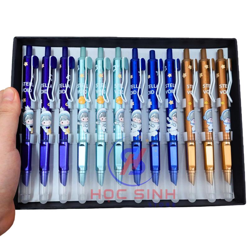 Bút Máy Bấm Xóa Được Mực Xanh, Tím Kèm Ống Mực (Giao Mẫu Ngẫu Nhiên) - VPP Happy Kids