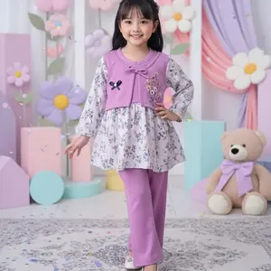 Setelan Anak Cewek Rompi Stylish untuk Lebaran - Vidya