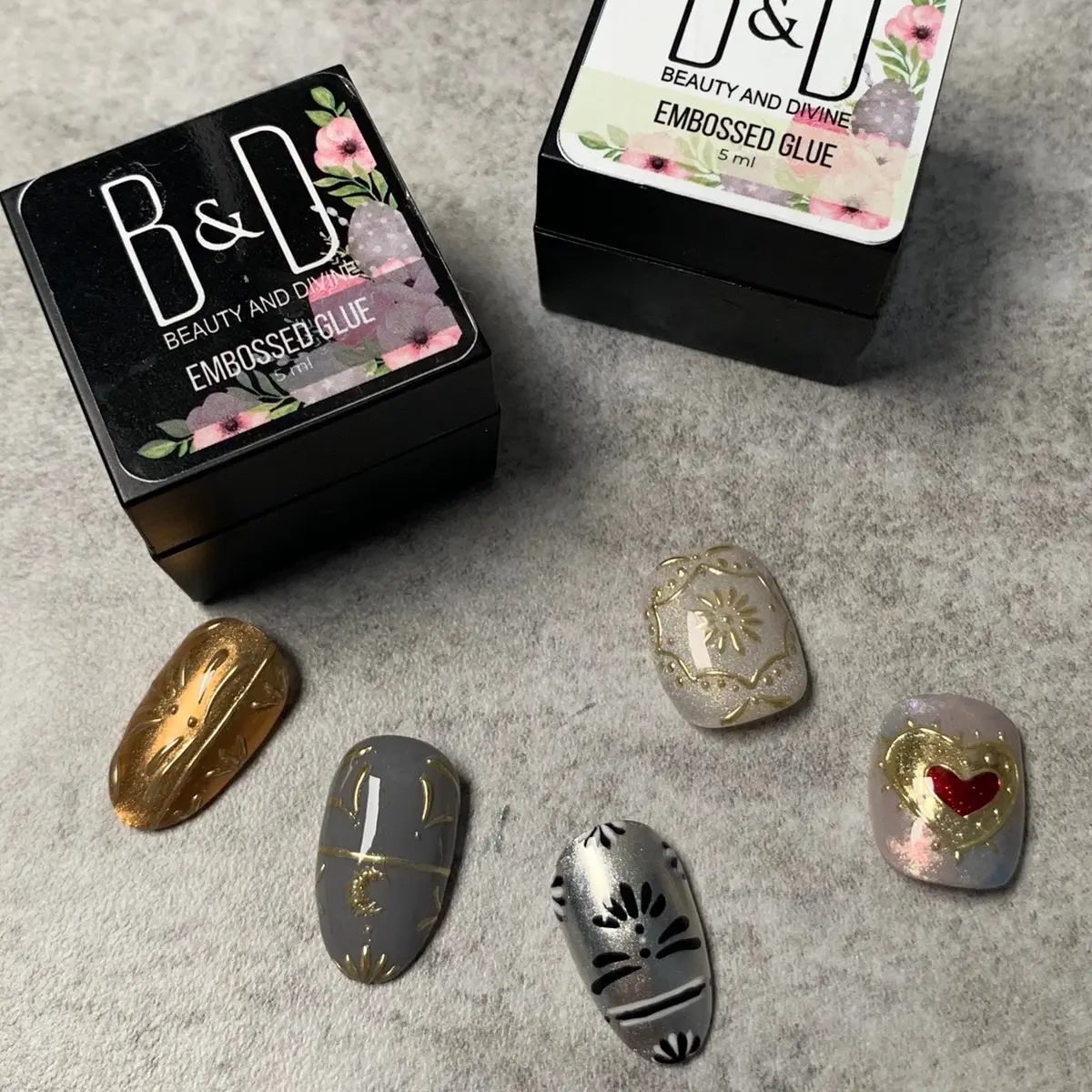 B&D BND EMBOSS NAIL GEL PAINTING CHROME 2D DESIGN NAIL ART