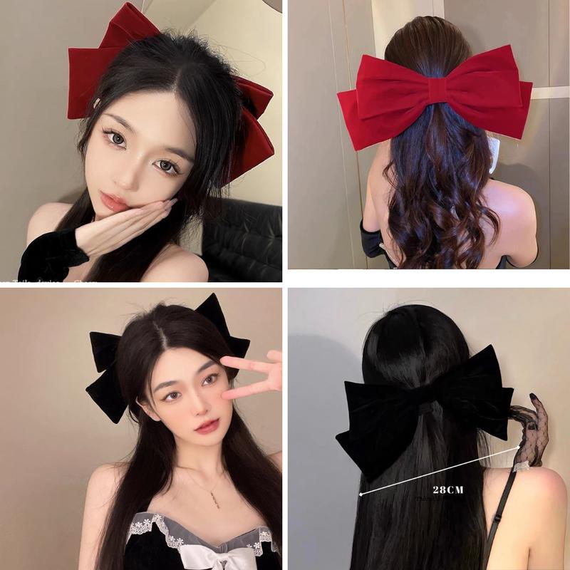 Kẹp tóc nữ, cặp tóc nơ nhung bản lớn siêu to sang chảnh Y295