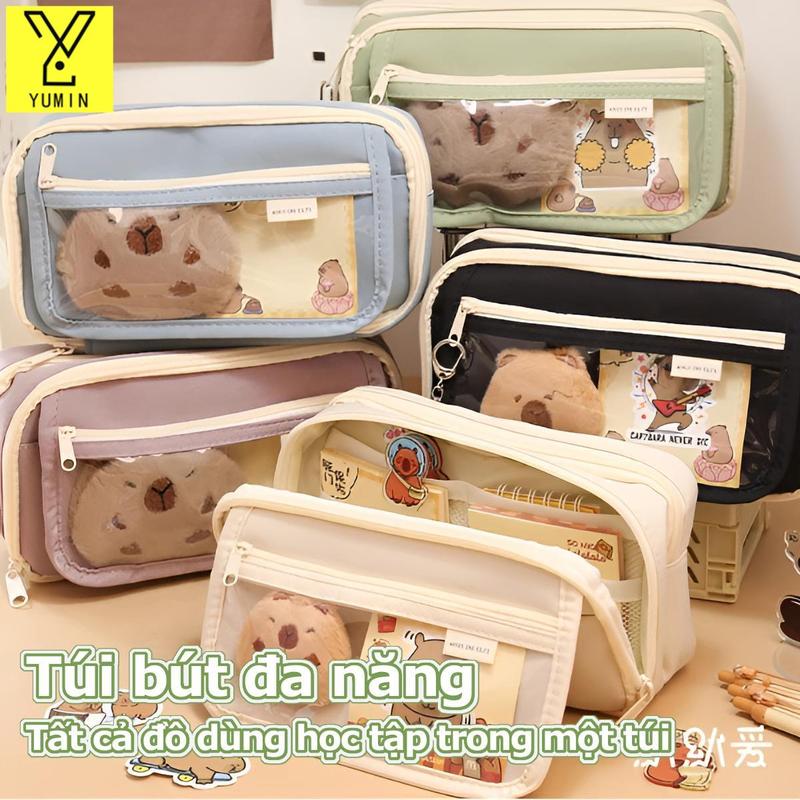  Hộp Đựng Bút Chì Đa Chức Năng Dung Tích Lớn Túi lưu trữ dung lượng lớn Hộp Văn Phòng Phẩm Nhiều Lớp Thiết Kế Đơn Giản 