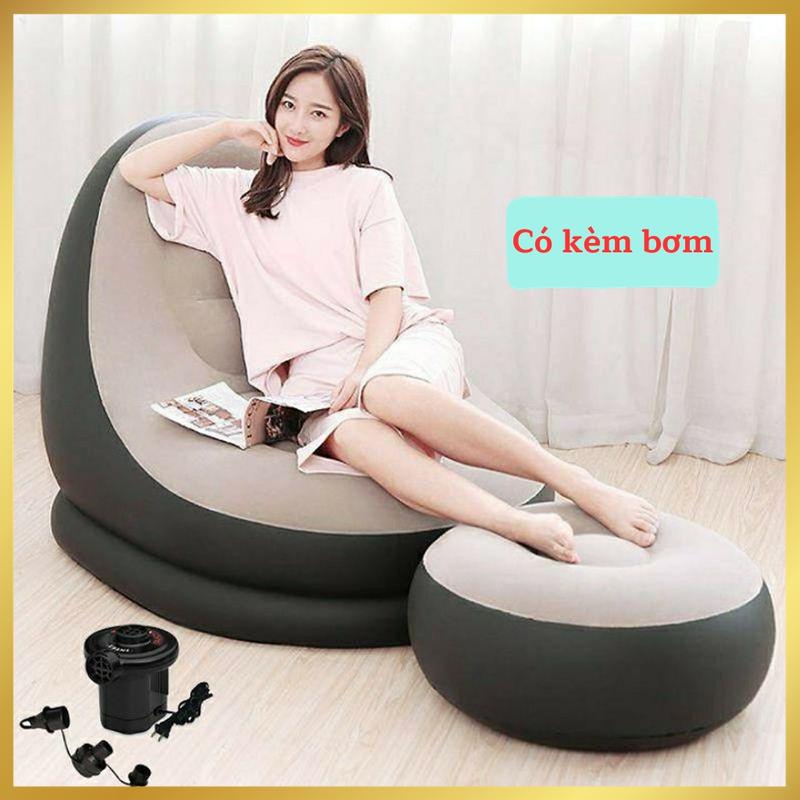 Ghế Lười Tựa Lưng Bơm Hơi Kiểu Dáng Hàn Quốc,Ghế Lười Bơm Hơi Loại Cao Cấp Êm Ái, Ghế Sofa Hơi cao cấp,Bảo hành 12 tháng
