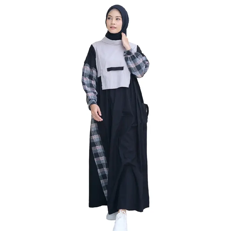 Lunangoofficial - Gamis Terbaru Katun Flanel Wanita Muslimah Dewasa Remaja Kekinian LG 856 Abu Cream Formal Panjang Muda Mustard Variasi Rempel Dress Syari 4