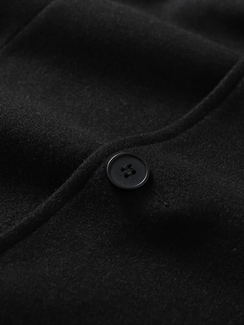 Product Introduction of Men's Solid Color Woolen Coat, Regular Fit Casual Long Sleeve Lapel Outerwear for Fall & Winter, Men's Clothes for Daily Wear 6