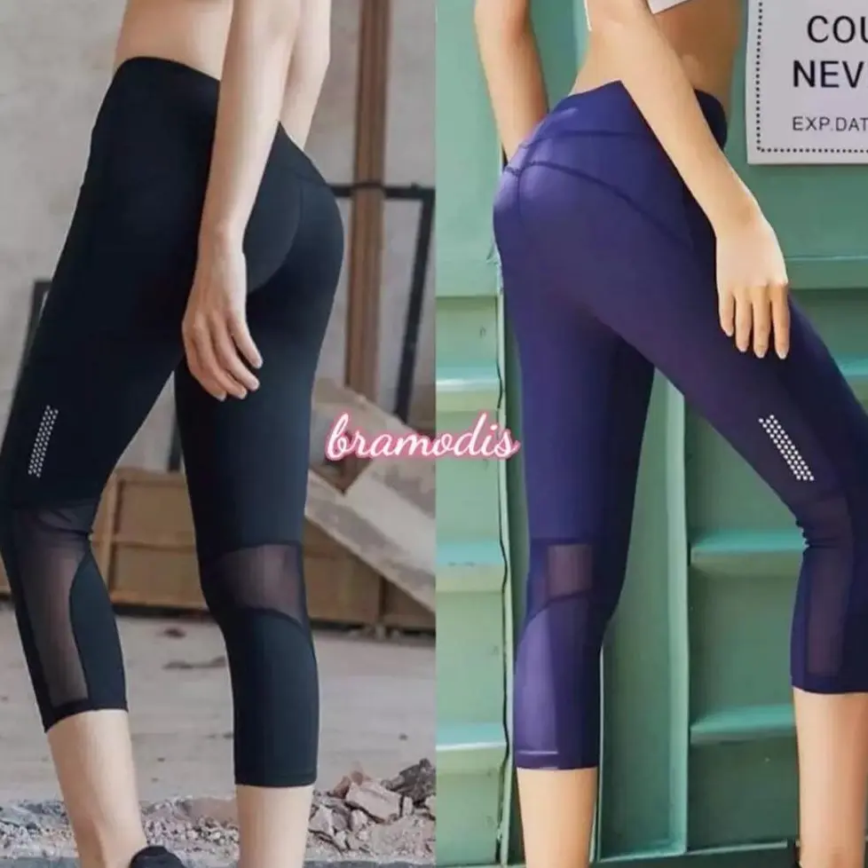 Celana Olahraga Wanita Aerobic fitness gym dan Zumba/Celana Senam 3/4 Import /Celana Senam Jaring Berkualitas outdoor sport Zumba Aerobik
