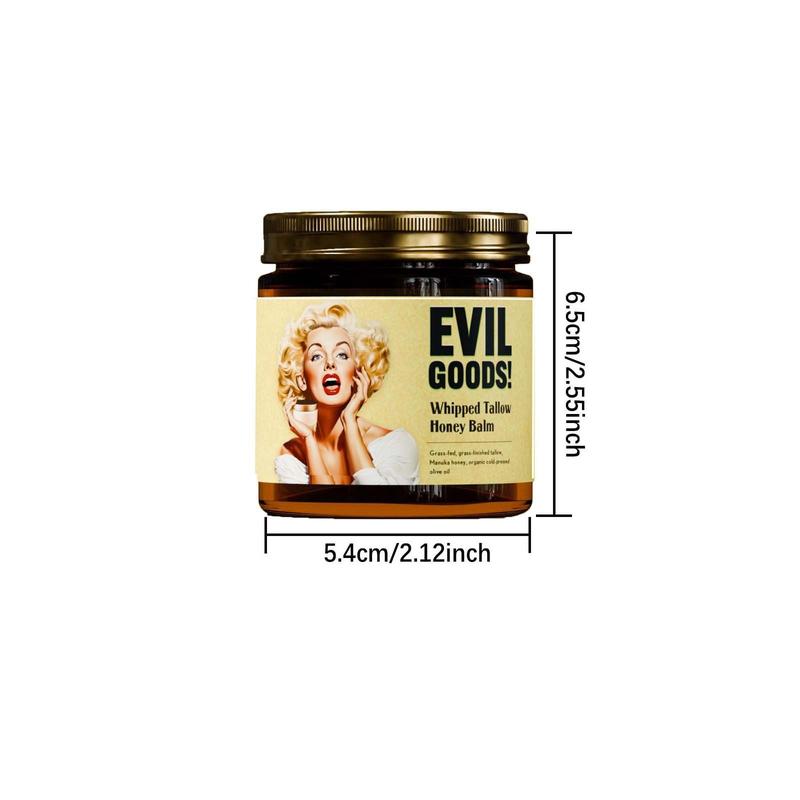 Product Introduction of EVIL GOODS! Whipped Beef Tallow & Manuka Honey Organic Nourishing Face Cream, Moisturizer, Body Lotion, Skin Care and Lip Balm Hydrating Moisturizing 3