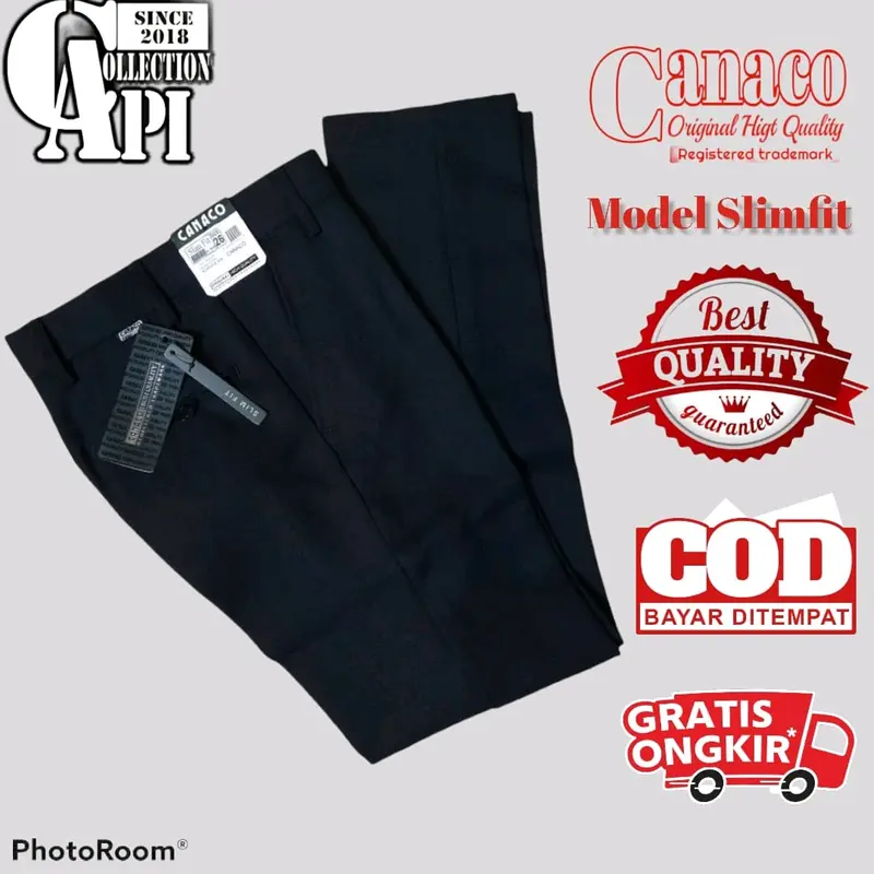 CELANA BAHAN ANAK TANGGUNG | SLIMFIT | FORMAL | HITAM | BAHAN WOLL Fashion 1