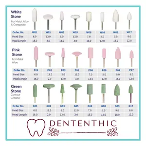 Stone Bur / stone putih pink hijau / White Pink Green Bur Stone Mata Bur Poles Gigi