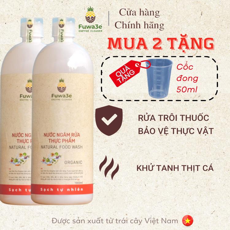 [ COMBO 2 chai 1L tặng cốc đong ml ] - Fuwa3e - Nước ngâm rửa thực phẩm Fuwa3e