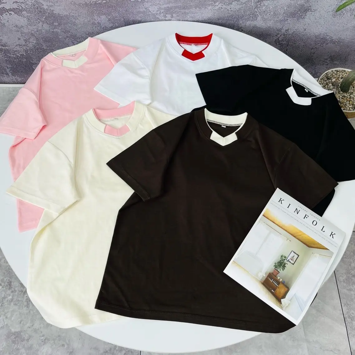Áo Thun Cổ Tim Form Babytee Phối Cổ Nữ baby tee  400%