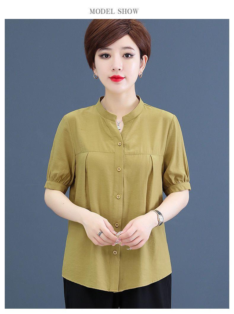Product Introduction of Áo Sơ Mi Voan, Hàng Mới Về Mùa Hè Cho Nữ, Thời Trang Đẹp, Cổ Chân Đế Áo Sơ Mi Voan, Thanh Lịch, Thích Hợp Cho Quần Áo Của Mẹ, Áo Sơ Mi Nhỏ Áo, Có Sẵn Trong Các Cặp Đôi 29