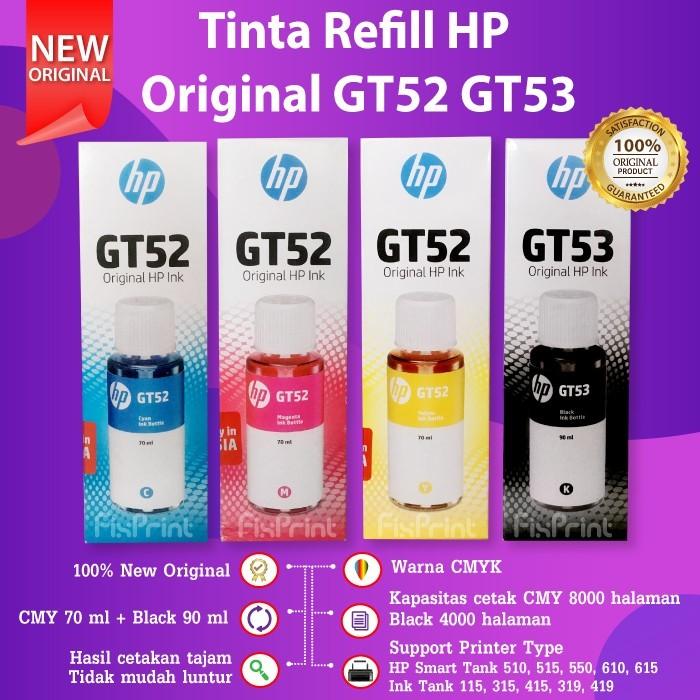 Jual Tinta HP GT52 GT53 Ink Printer 115 Smart Tank 450 500 510 515 610 ...