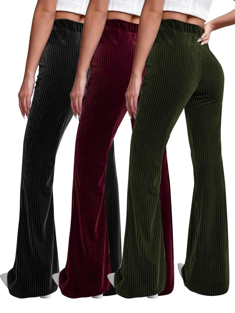 Product Introduction of Women's Solid High Waist Flare Leg Pants, Casual Comfy Bell Bottom Trousers for Daily Wear, Ladies Bottoms for All Seasons 10