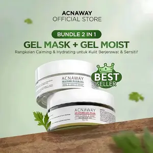 ACNAWAY Mugwort Gel Mask & Mugwort Gel Moisturizer | Pelembab wajah ringan untuk Kulit Berjerawat & Sensitif | Masker Gel Wajah untuk Jerawat Sensitif, Mencerahkan & Menghaluskan